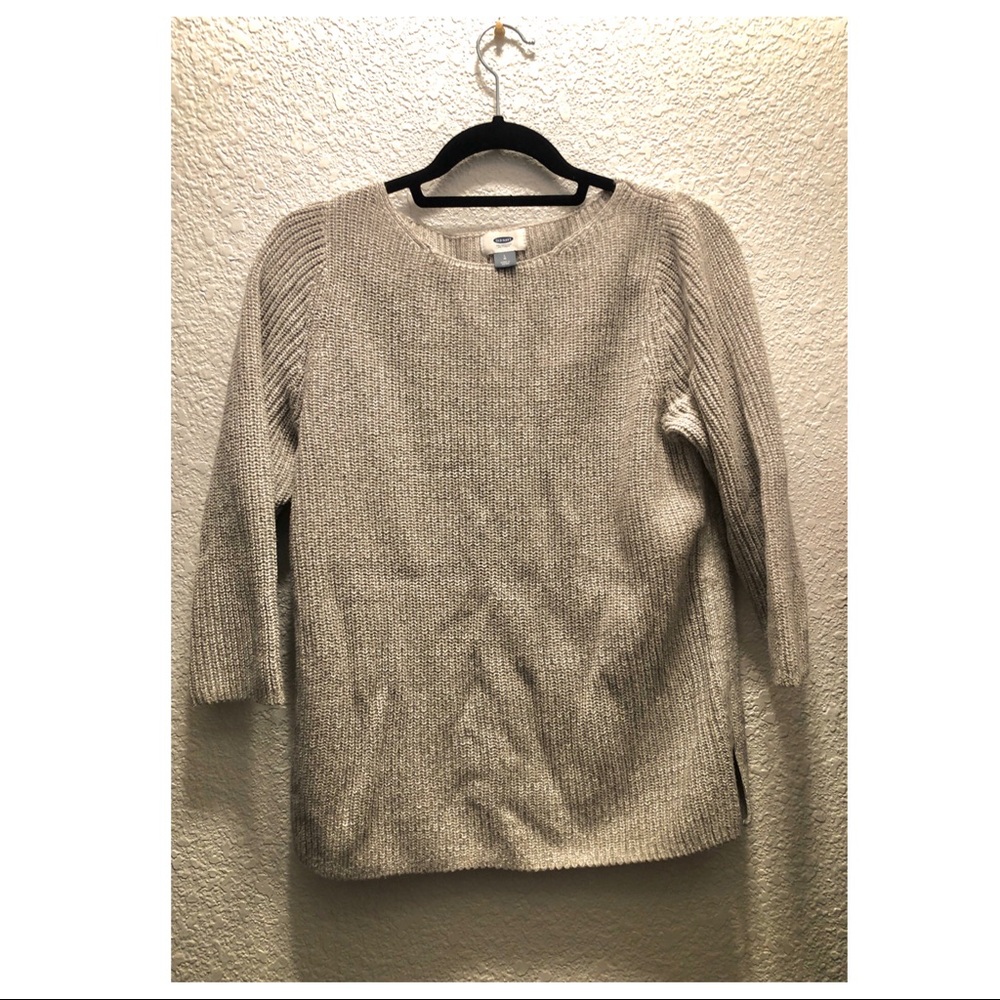 old navy 3/4 sleeve knit sweater (grey)
